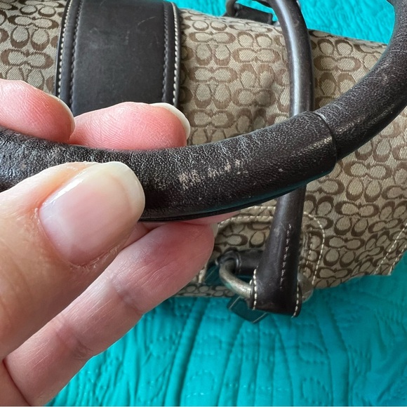 Vintage Coach Top Handle Satchel with Matching Wallet in Mini Monogram Pattern - Picture 8 of 16